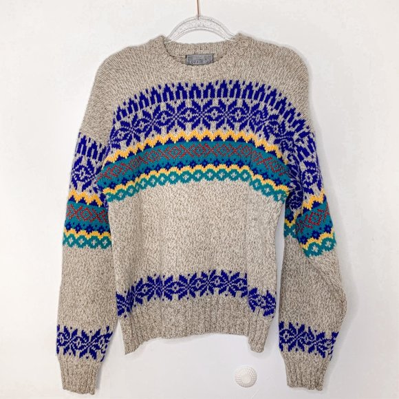 Paisley Acrylic Knit Sweater Vest by Le Tigre